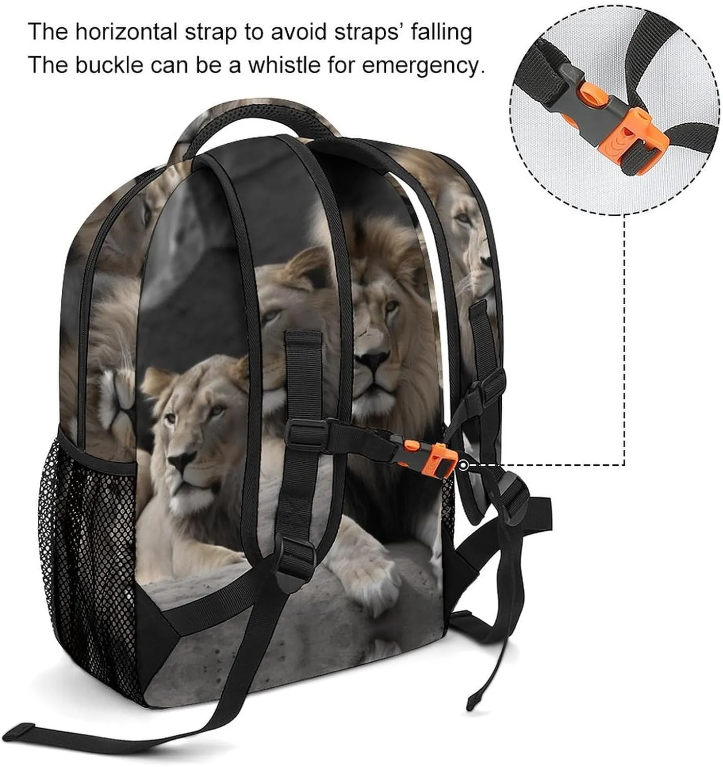 Backpacks Male And Female Lions Travel Bag Laptop Backpack Casual Daypack for Weekender Business Hiking
