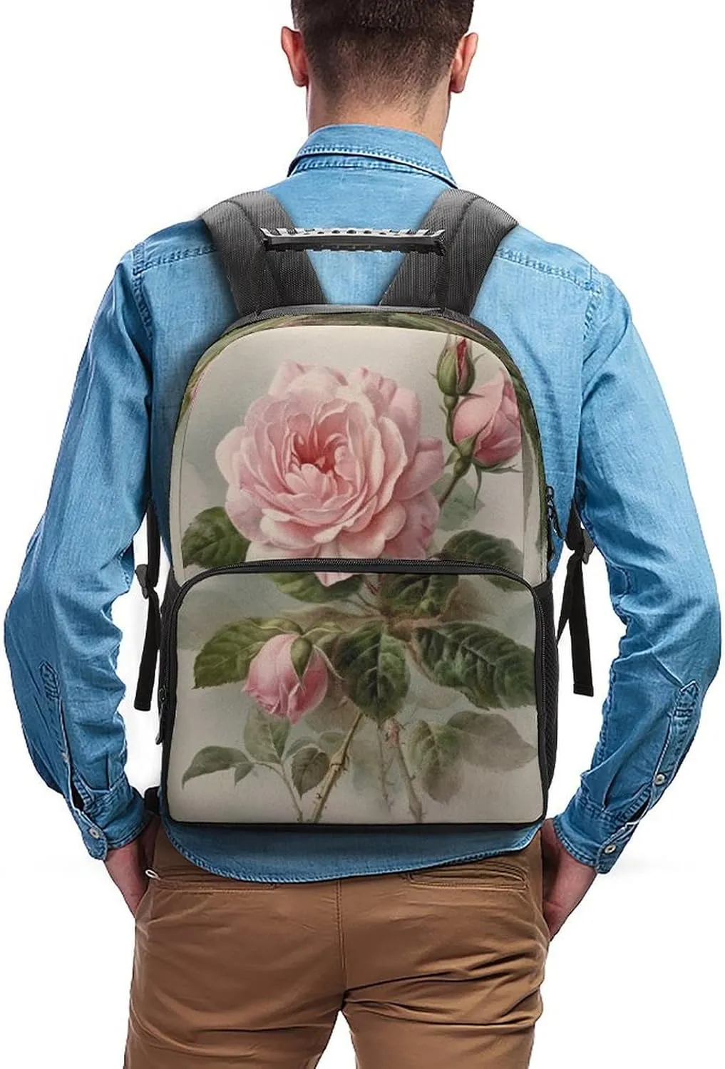 Backpacks Vintage Rose Travel Bag Business Work Laptop Backpack
