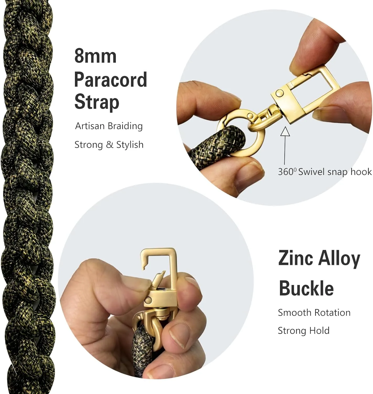 Bag Strap Crossbody Adjustable Shoulder Bag Strap Replacement Paracord Straps for Canvas/Sport Bag for Outdoor