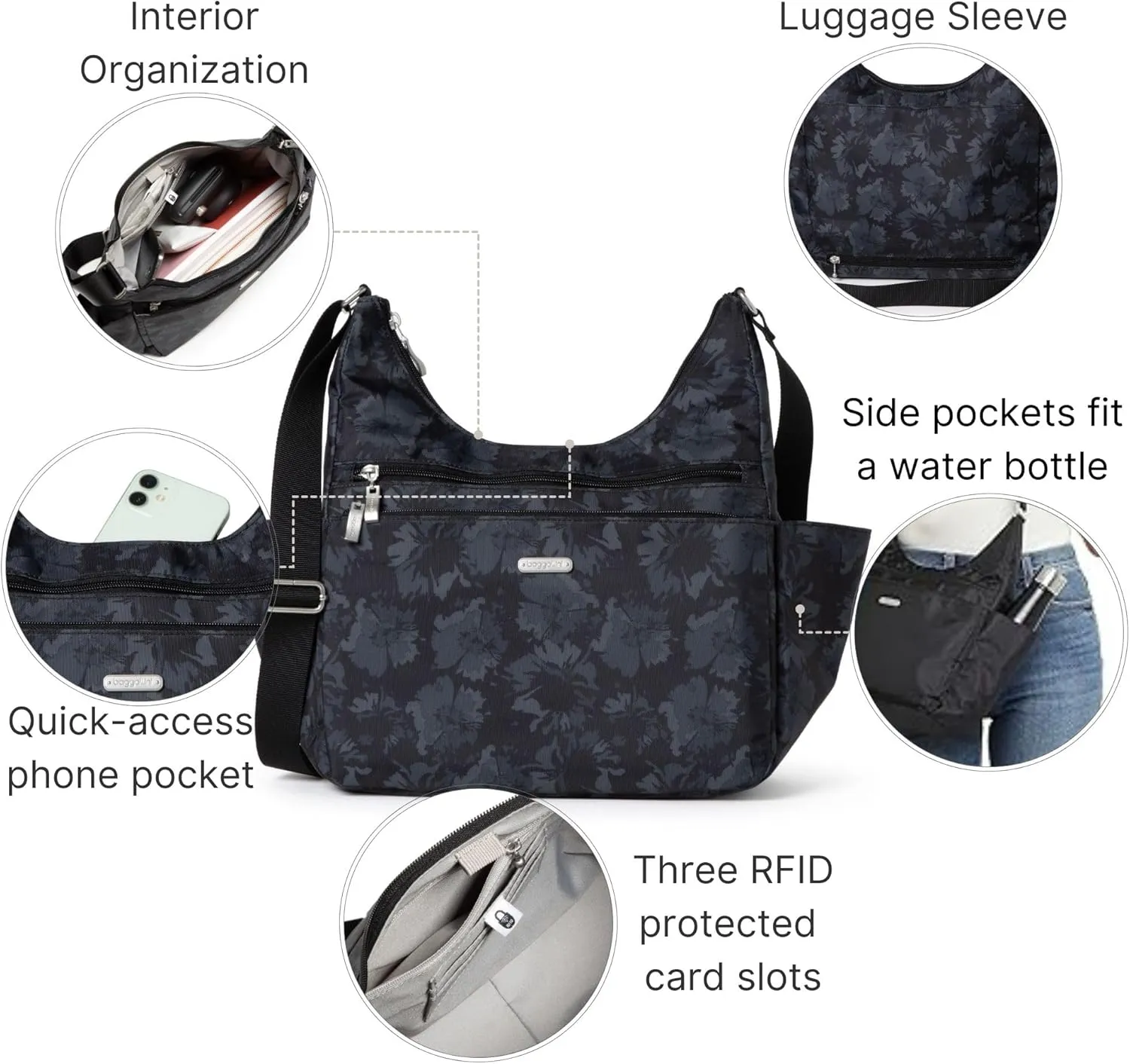 Baggallini Essential Hobo Crossbody