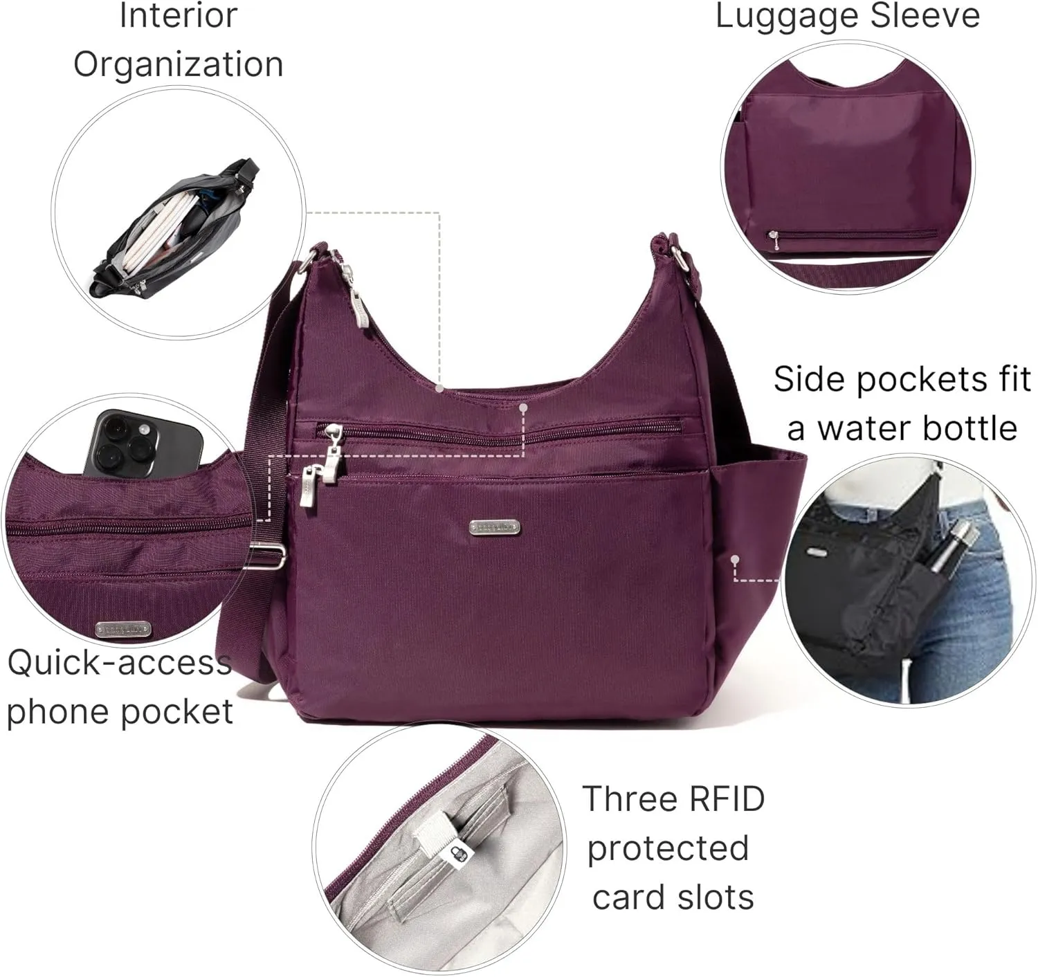Baggallini Essential Hobo Crossbody