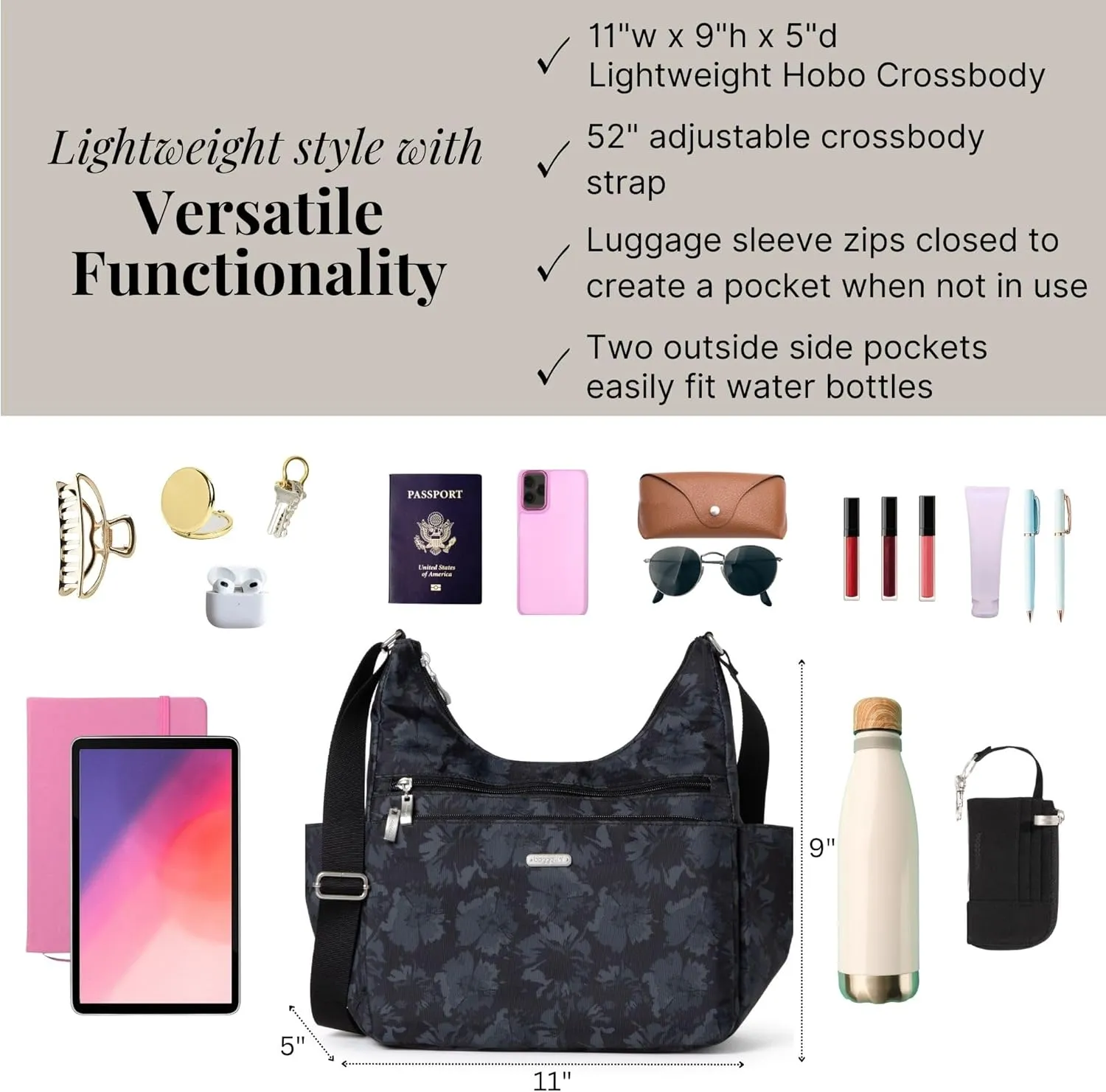 Baggallini Essential Hobo Crossbody