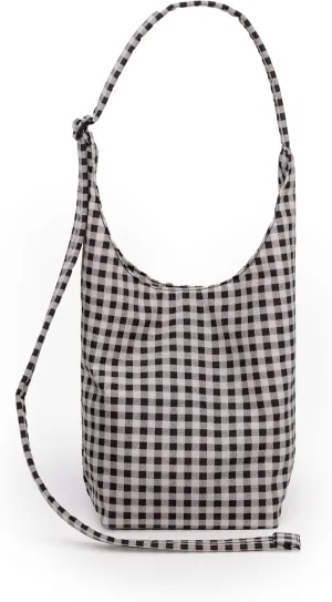 BAGGU Small Nylon Sling - Black & White Gingham