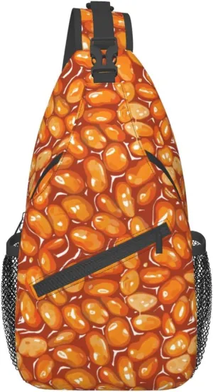 Baked Beans Sling Backpack Chest Bag Crossbody Shoulder Bag Gym Cycling Travel Hiking Daypack For Men Women