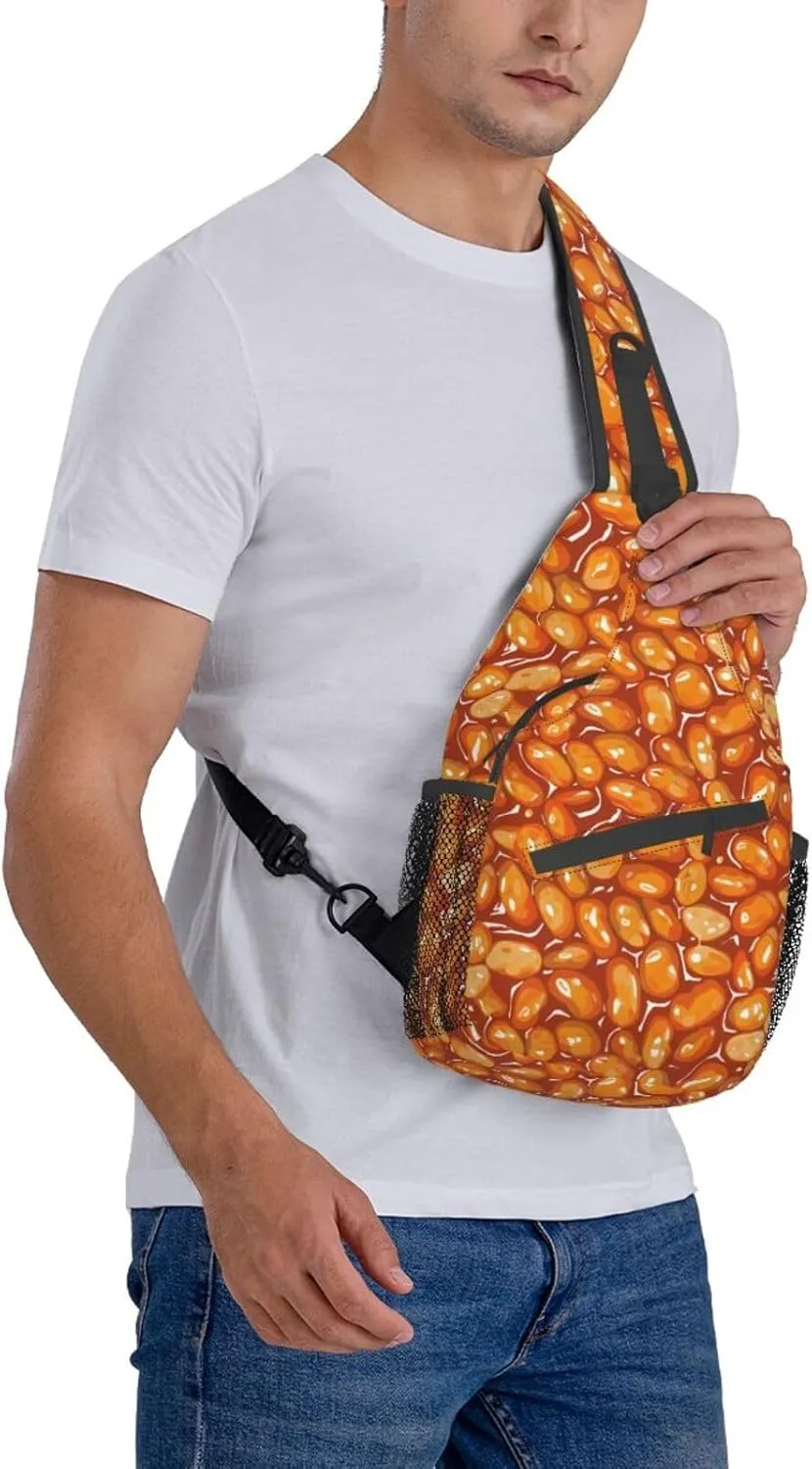 Baked Beans Sling Backpack Chest Bag Crossbody Shoulder Bag Gym Cycling Travel Hiking Daypack For Men Women