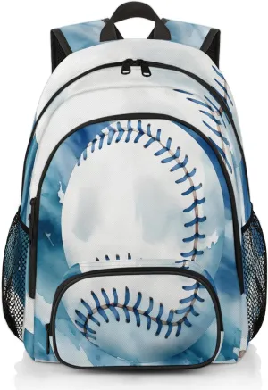 Baseball 16.7 Inch Backpack Waterproof Shoulder Bag with Adjustable Strap Casual Hiking Gym Travel Daypack