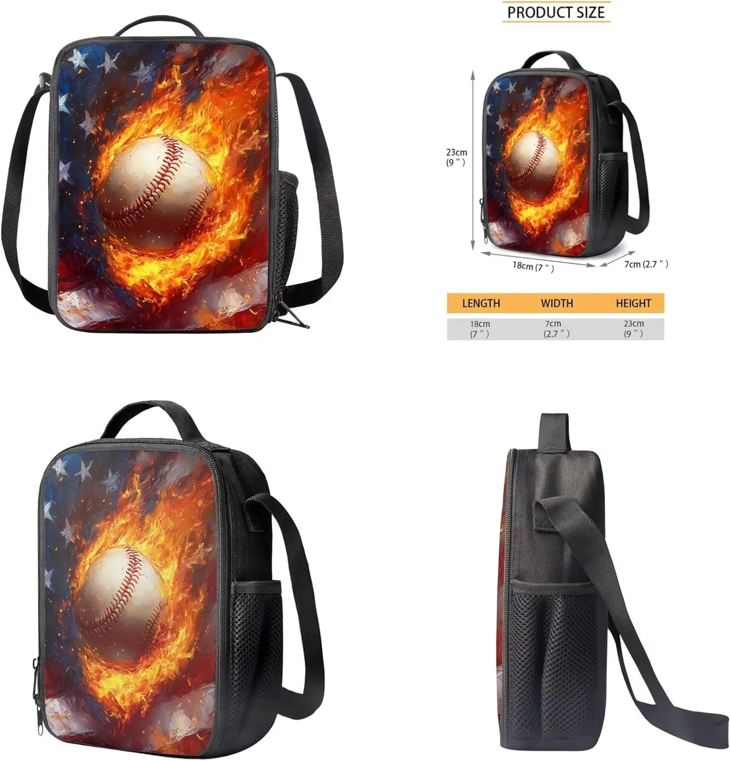 Baseball Teen Backpacks for Boys School Backpack with Lunch Bag 17 inch Large Capacity Elementary School Bags for Boys Bookbag with Padding Portable Daypack for Church