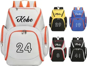 Basketball Bag for Boys, Custom Basketball Backpack Soccer Bag for School Boys, Personalized Name Number Sports Bags Gym, Outdoor, Travel
