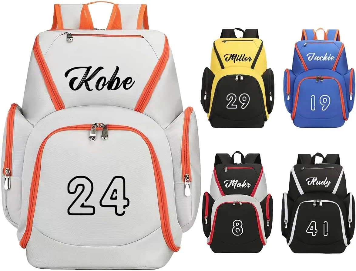 Basketball Bag for Boys, Custom Basketball Backpack Soccer Bag for School Boys, Personalized Name Number Sports Bags Gym, Outdoor, Travel