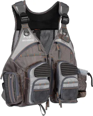 BASSDASH Strap Fishing Vest Adjustable for Men and Women, for Fly Bass Fishing and Outdoor Activities