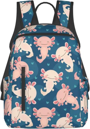 bassyil Axolotl Backpack Bookbag Laptop Backpacks Multipurpose Daypack For Boys Girls School Men Women Picnic Travel Hiking