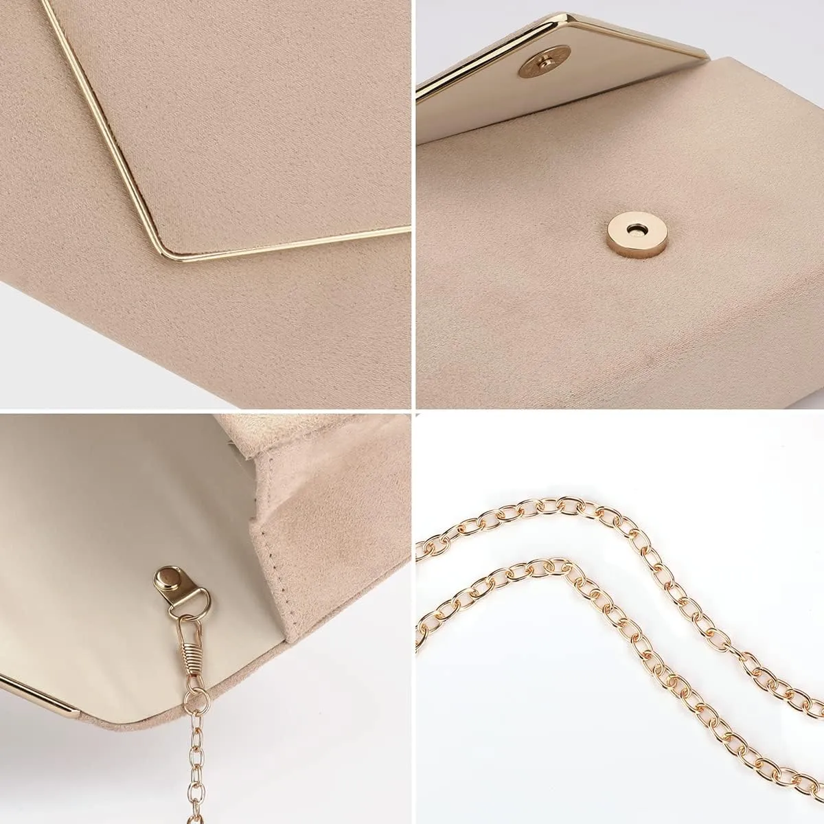 BBjinronjy Clutch Purse for Women Evening Bags Handbags for Wedding Party Cocktail Prom Faux Suede Crossbody Shoulder Bag
