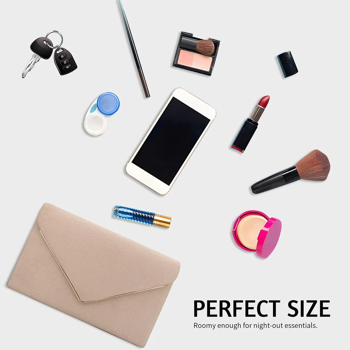 BBjinronjy Clutch Purse for Women Evening Bags Handbags for Wedding Party Cocktail Prom Faux Suede Crossbody Shoulder Bag
