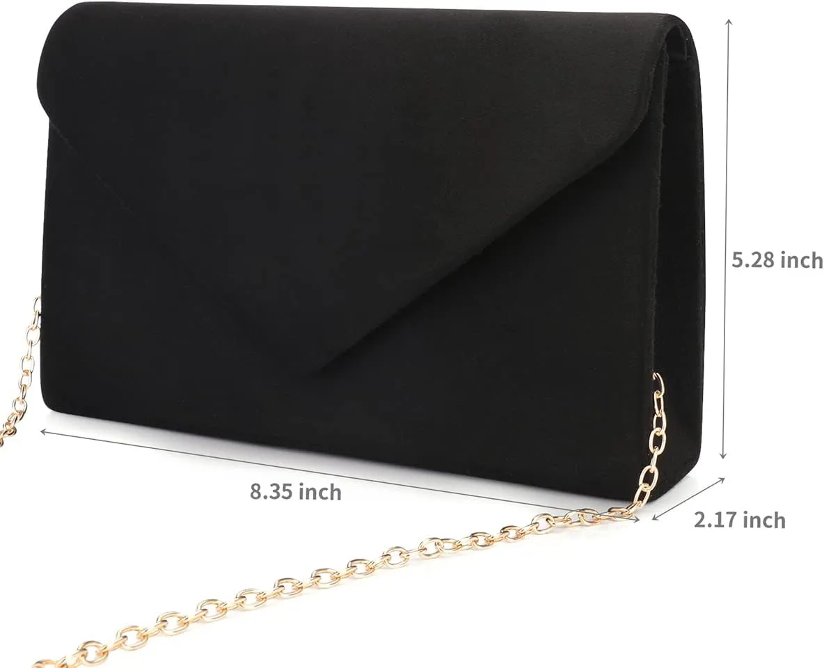 BBjinronjy Clutch Purse for Women Evening Bags Handbags for Wedding Party Cocktail Prom Faux Suede Crossbody Shoulder Bag