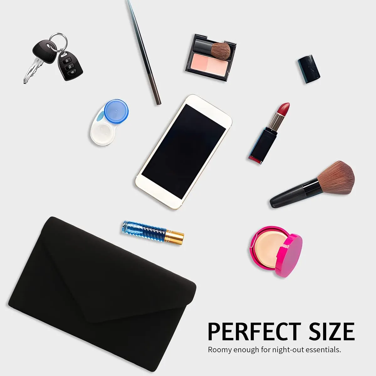 BBjinronjy Clutch Purse for Women Evening Bags Handbags for Wedding Party Cocktail Prom Faux Suede Crossbody Shoulder Bag