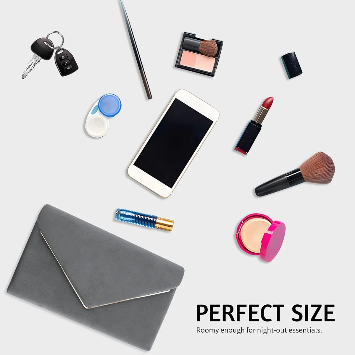 BBjinronjy Clutch Purse for Women Evening Bags Handbags for Wedding Party Cocktail Prom Faux Suede Crossbody Shoulder Bag