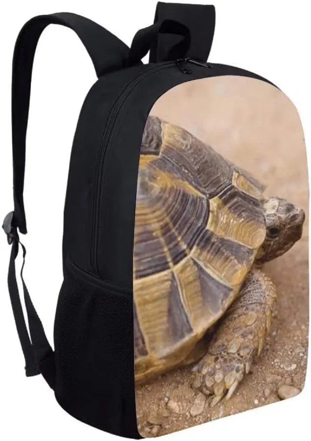 Beauty Collector African Spur Thighed Tortoise Backpack Animal Back to School Book Bag for Kids Travel Daypack Lightweight