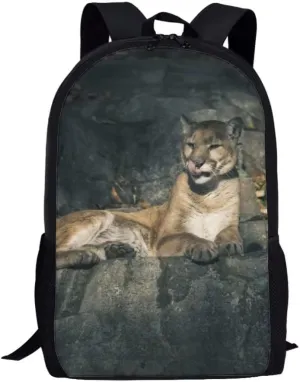 Beauty Collector Cougar Backpack Animal Back to School Book Bag for Kids Travel Daypack Lightweight