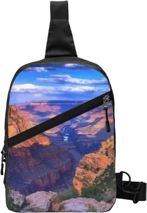 Beauty Grand Canyon Printed Folding Travel Chest Bag, Crossbody Sling Backpack for Men & Women, Multipurpose Shoulder Bag, Black, One Size, Hiking Backpack
