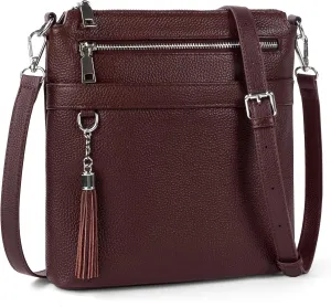 befen Genuine Leather Crossbody Purses for Women, Womens Medium Cross Body Bags Handbag Shoulder Purse with Adjustable Straps