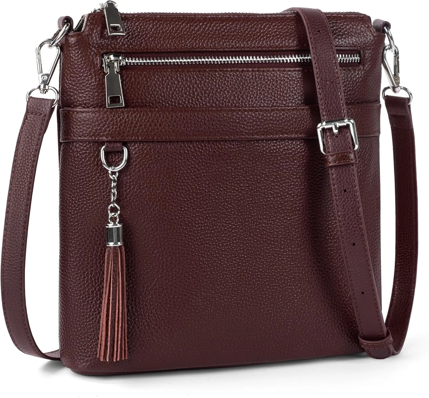 befen Genuine Leather Crossbody Purses for Women, Womens Medium Cross Body Bags Handbag Shoulder Purse with Adjustable Straps