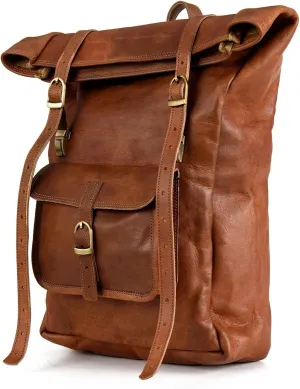 BERLINER BAGS Vintage Genuine Leather Backpack Leeds, Travel Backpack, Laptop Backpack for Women and Men