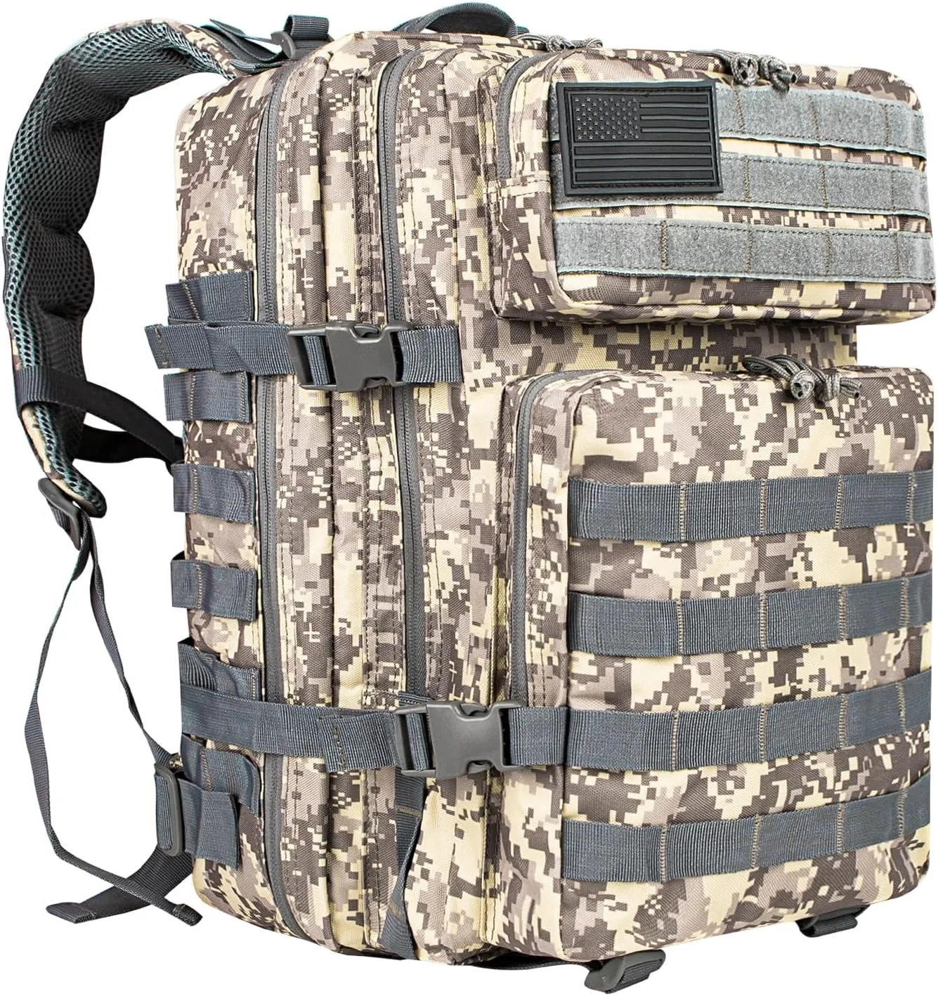 BETOVV 45L Military Tactical Backpack for Men Molle Army 3 Days Assault Pack Bag Large Rucksack traveling bag (Acu)