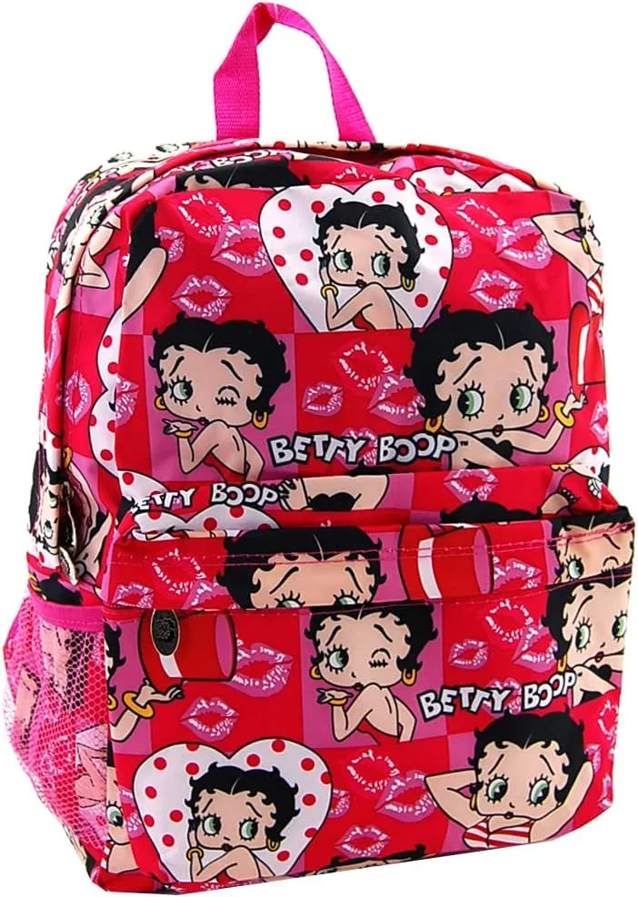 Betty Boop Microfiber Large Backpack with 16 Inches Height (Pink)