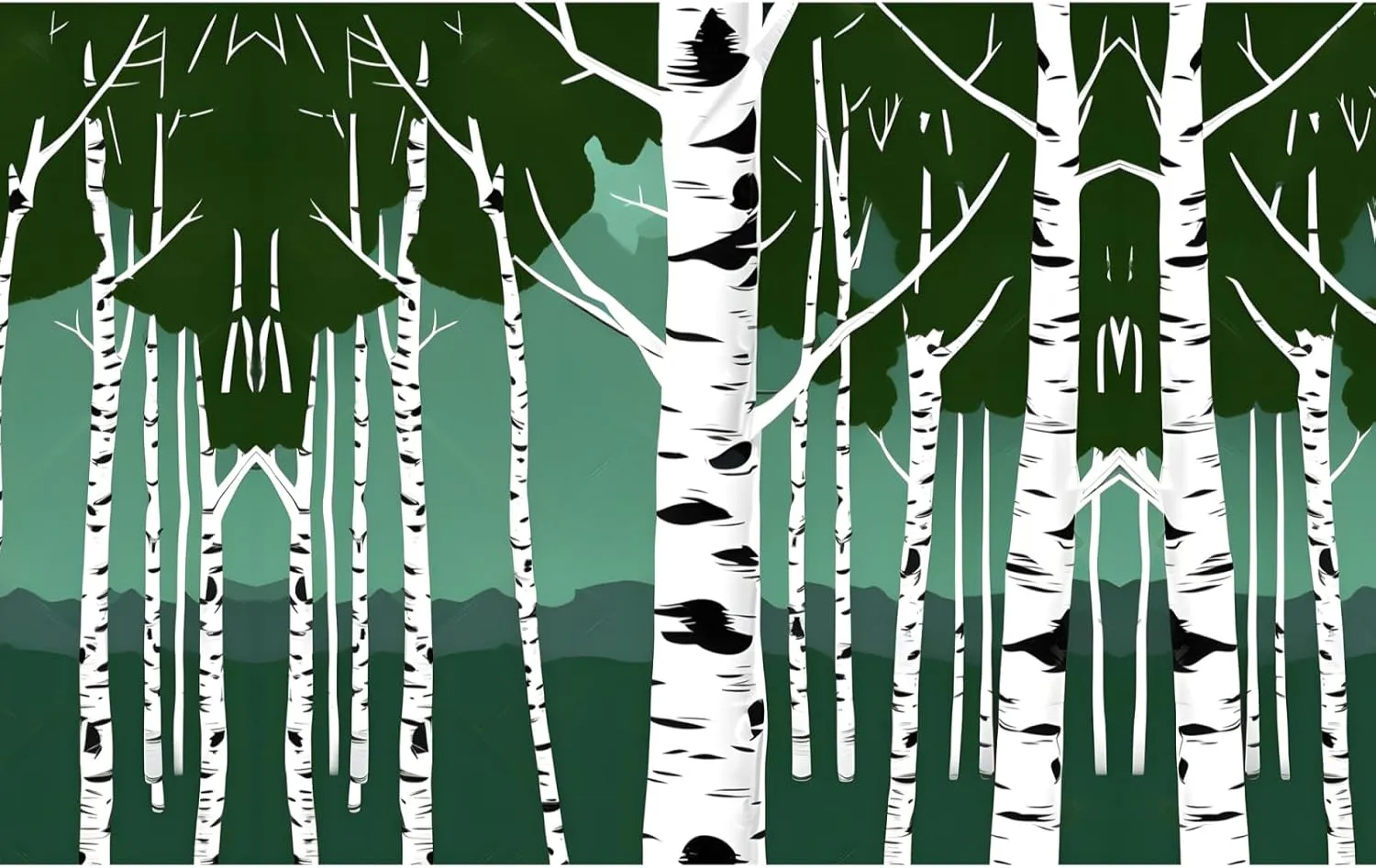 Birch Trees Print Stylish Canvas Backpack,Travel Backpack With Pockets,For Hiking And Daily Use