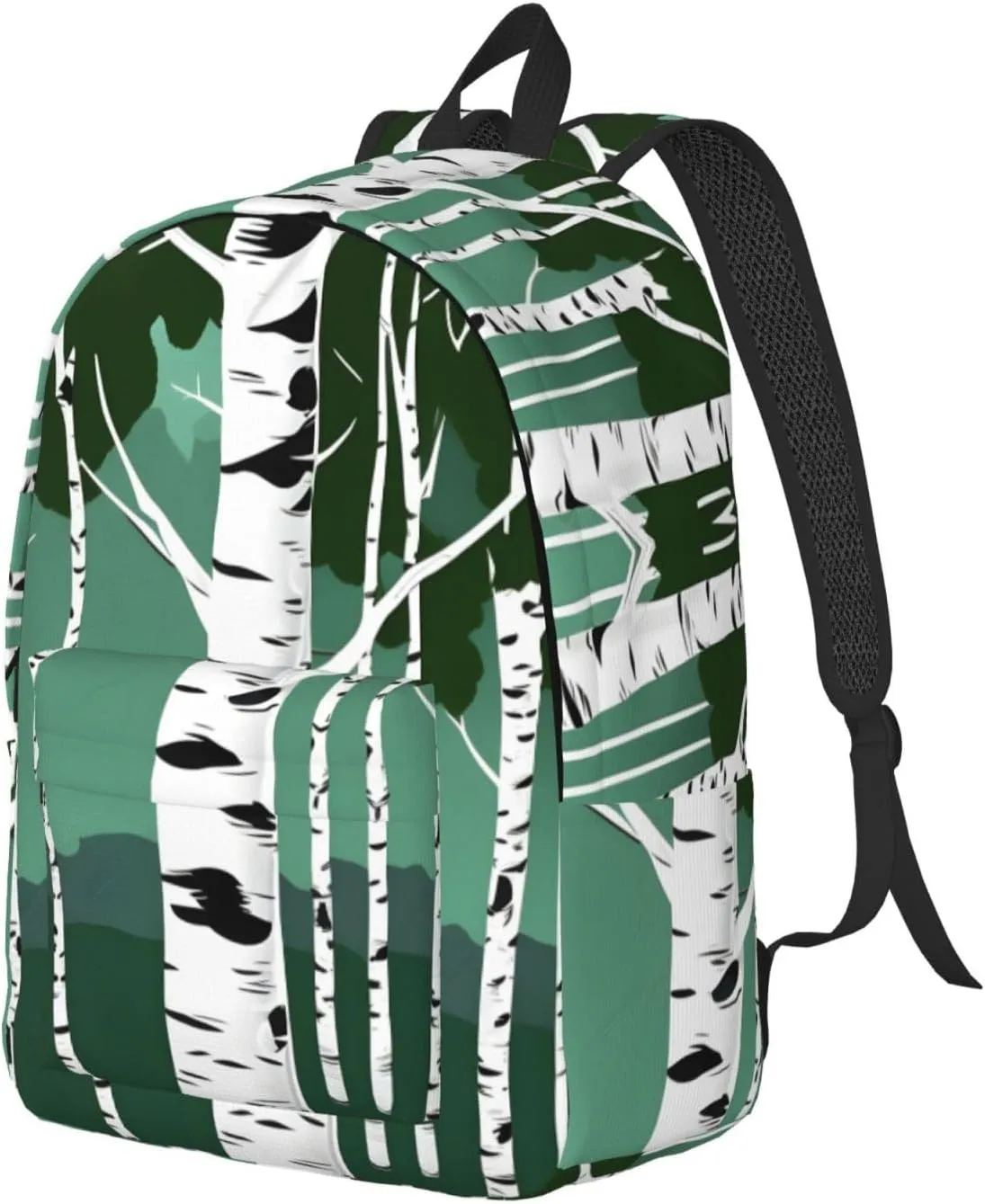 Birch Trees Print Stylish Canvas Backpack,Travel Backpack With Pockets,For Hiking And Daily Use