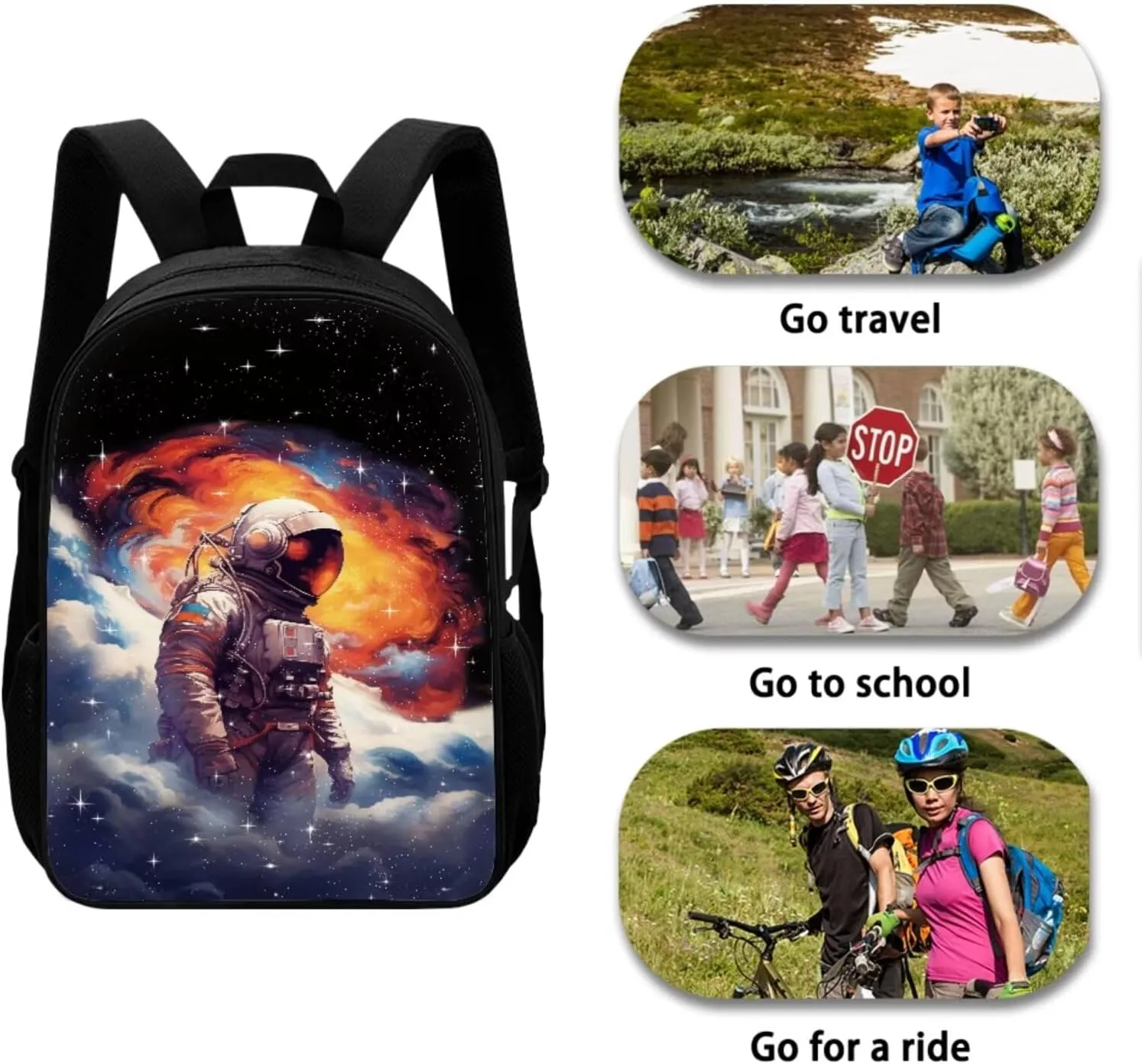 Biyejit Kid's School Bag Set Included Shoulder Bagpack Lunch Tote Bags Pen Holder Organizer 3 Piece