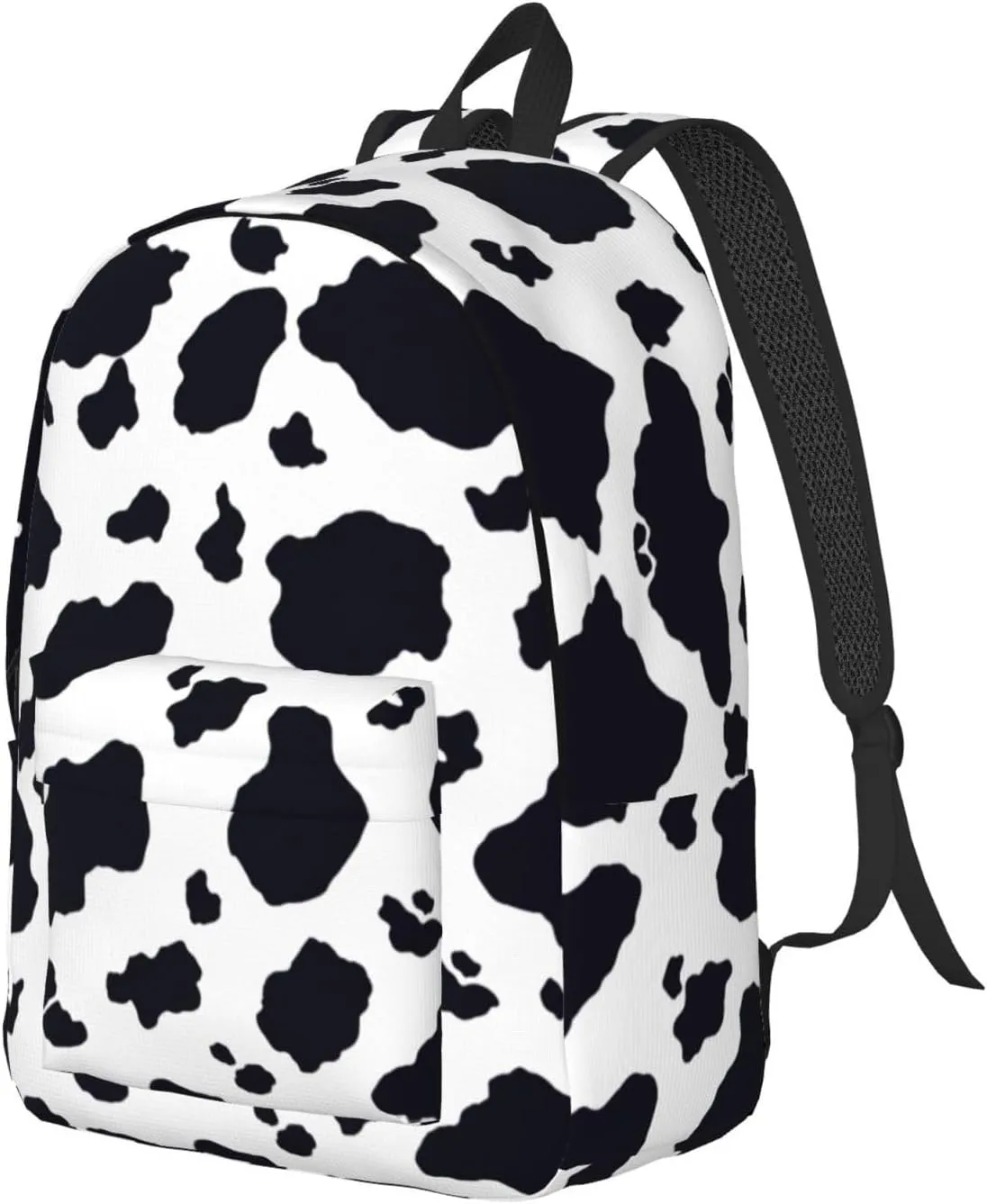Black & White Cow Print Canvas casual lightweight backpack
