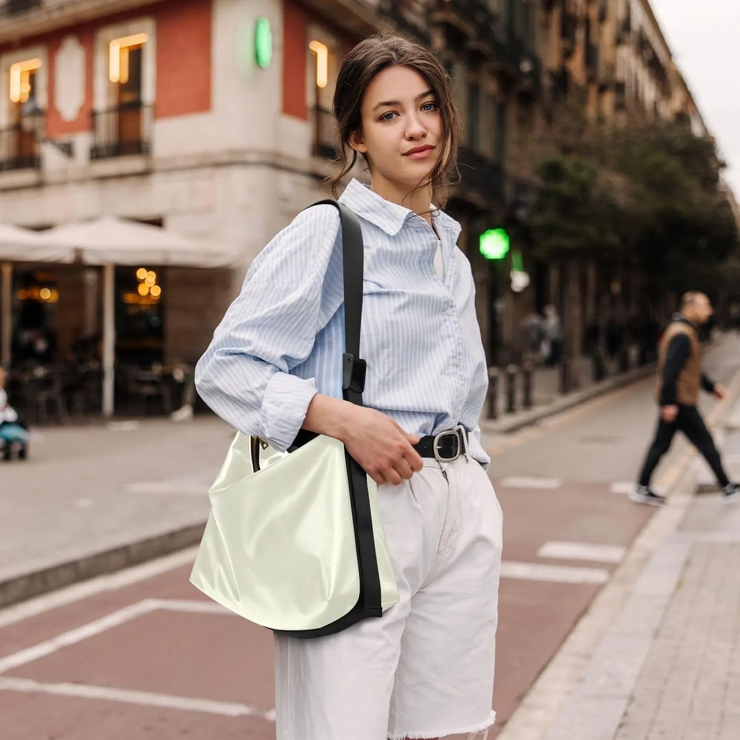 Black Crossbody Bag for Women Men with Adjustable Strap PU Leather Shoulder Hobo Purse Bag 20810