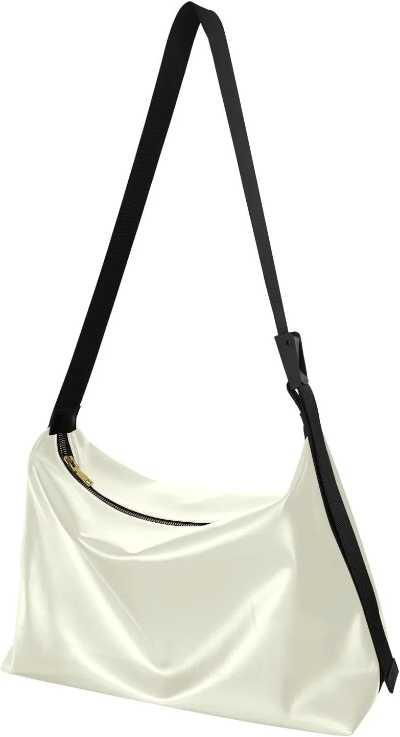 Black Crossbody Bag for Women Men with Adjustable Strap PU Leather Shoulder Hobo Purse Bag 20810