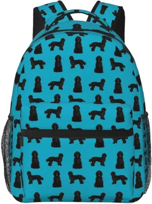 Black Labradoodle Dog Dog Breeds Doodle Dog White Backpack Laptop Backpack Sports Travel Shoulder bag Light casual backpack