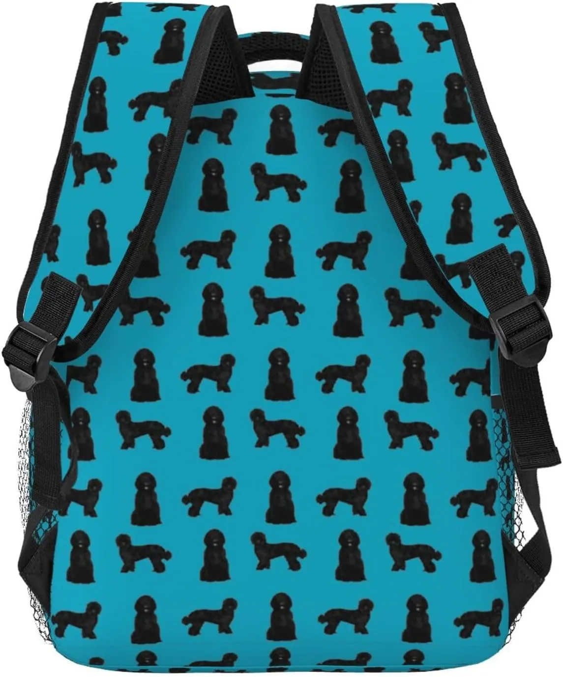 Black Labradoodle Dog Dog Breeds Doodle Dog White Backpack Laptop Backpack Sports Travel Shoulder bag Light casual backpack