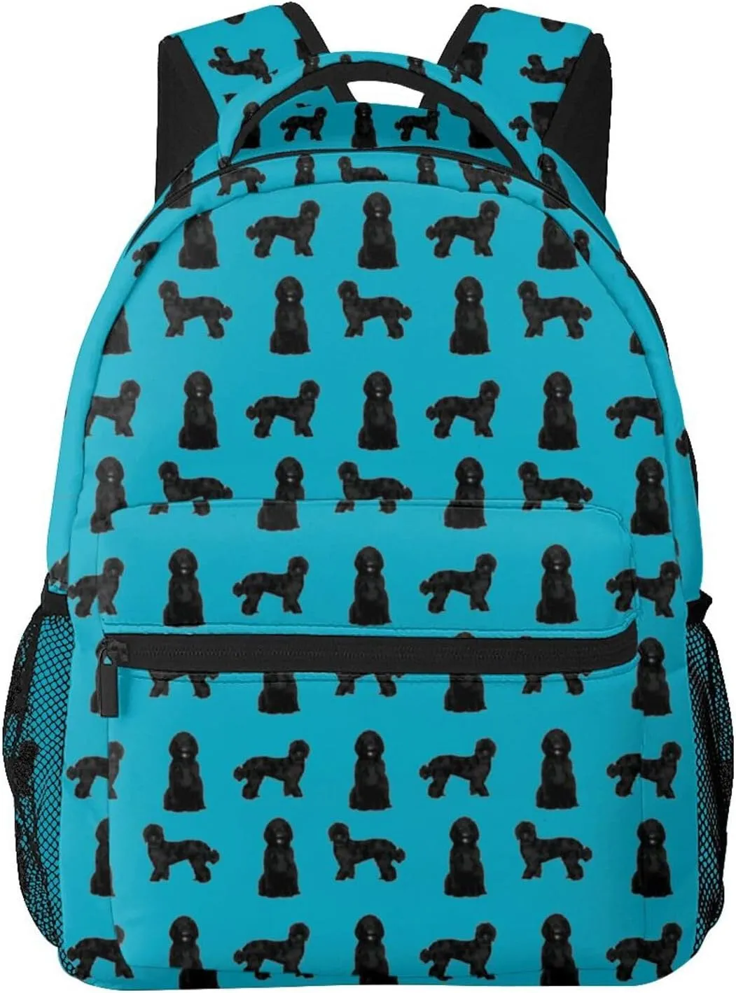 Black Labradoodle Dog Dog Breeds Doodle Dog White Backpack Laptop Backpack Sports Travel Shoulder bag Light casual backpack