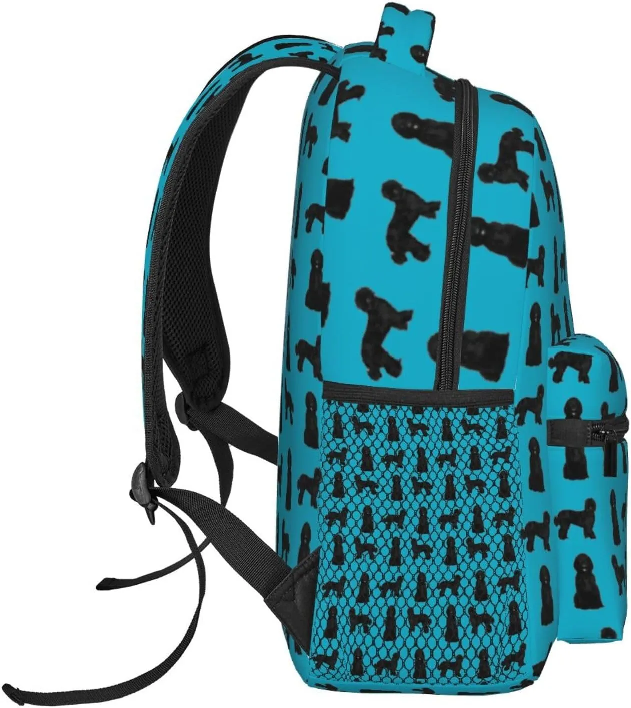 Black Labradoodle Dog Dog Breeds Doodle Dog White Backpack Laptop Backpack Sports Travel Shoulder bag Light casual backpack