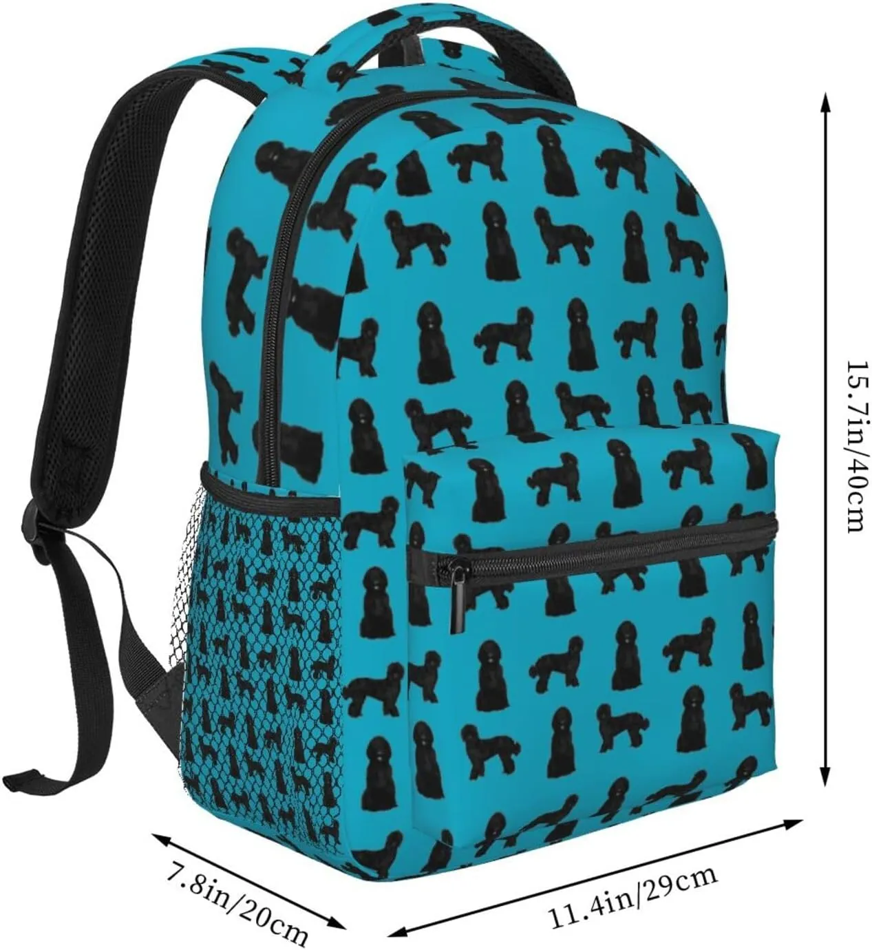 Black Labradoodle Dog Dog Breeds Doodle Dog White Backpack Laptop Backpack Sports Travel Shoulder bag Light casual backpack