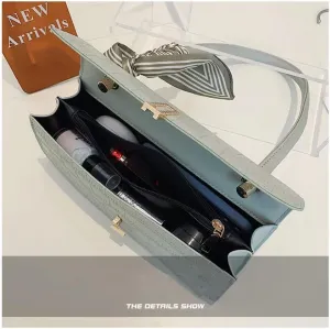 Black Shoulder Bag for Women Small Bag with silk scarf Shoulder Hobo Handbag Fashionable Evening Clutch Purse