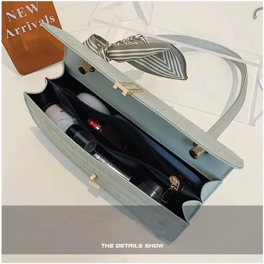 Black Shoulder Bag for Women Small Bag with silk scarf Shoulder Hobo Handbag Fashionable Evening Clutch Purse