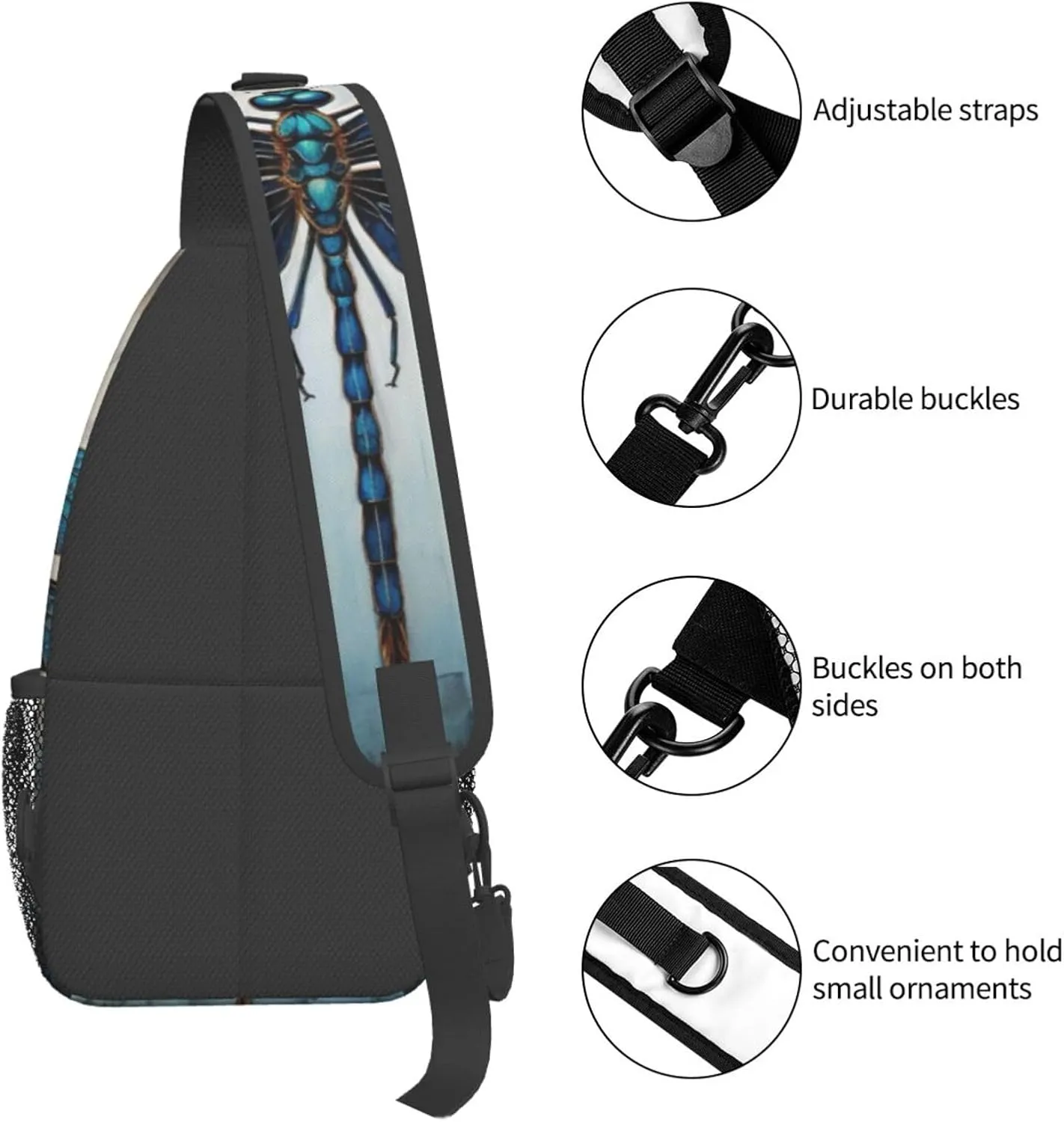 Blue Christmas Snowman Crossbody Bag Chest Shoulder Bag Small Casual Backpack Suitable For Women Men Hiking