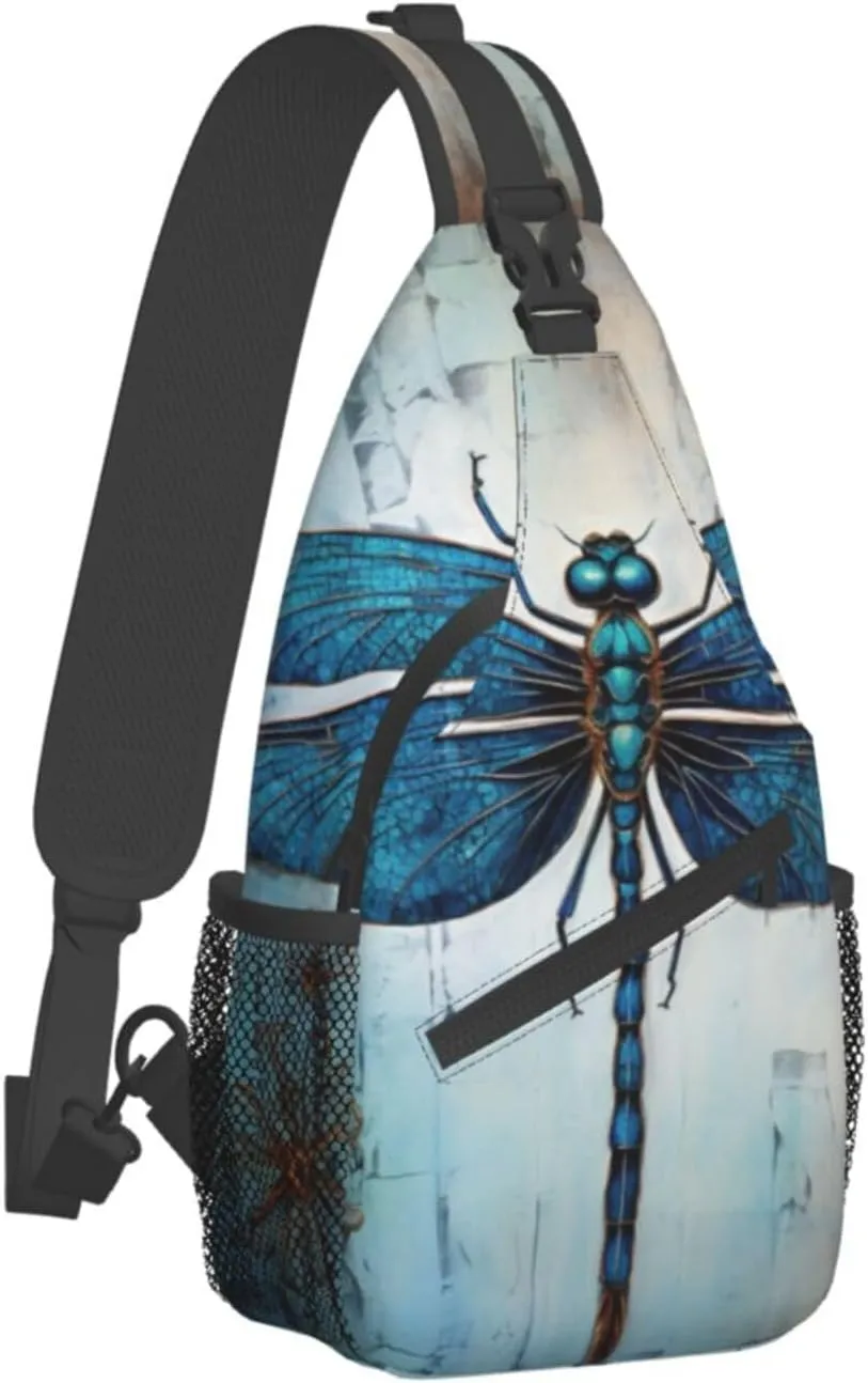 Blue Christmas Snowman Crossbody Bag Chest Shoulder Bag Small Casual Backpack Suitable For Women Men Hiking