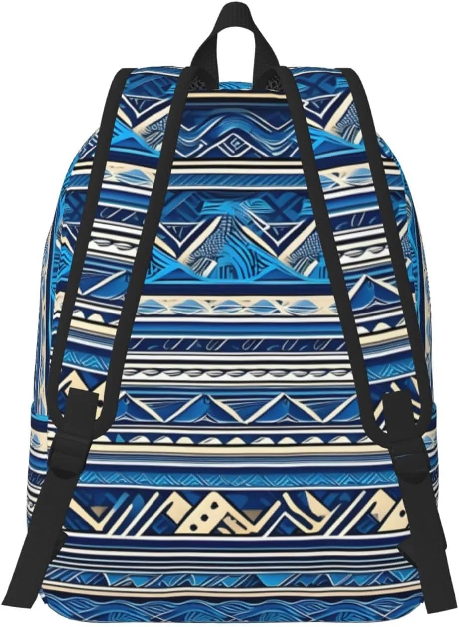 Blue Polynesian Maori Tribal Print Canvas Casual Lightweight Duffel Bag, Fashion Duffel Bag, Casual Daypack, Unisex Travel Backpack