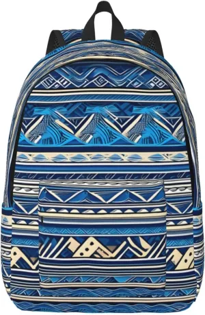 Blue Polynesian Maori Tribal Print Canvas Casual Lightweight Duffel Bag, Fashion Duffel Bag, Casual Daypack, Unisex Travel Backpack