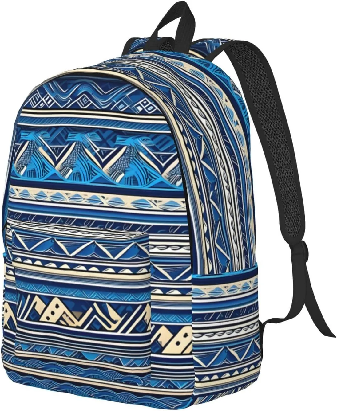 Blue Polynesian Maori Tribal Print Canvas Casual Lightweight Duffel Bag, Fashion Duffel Bag, Casual Daypack, Unisex Travel Backpack