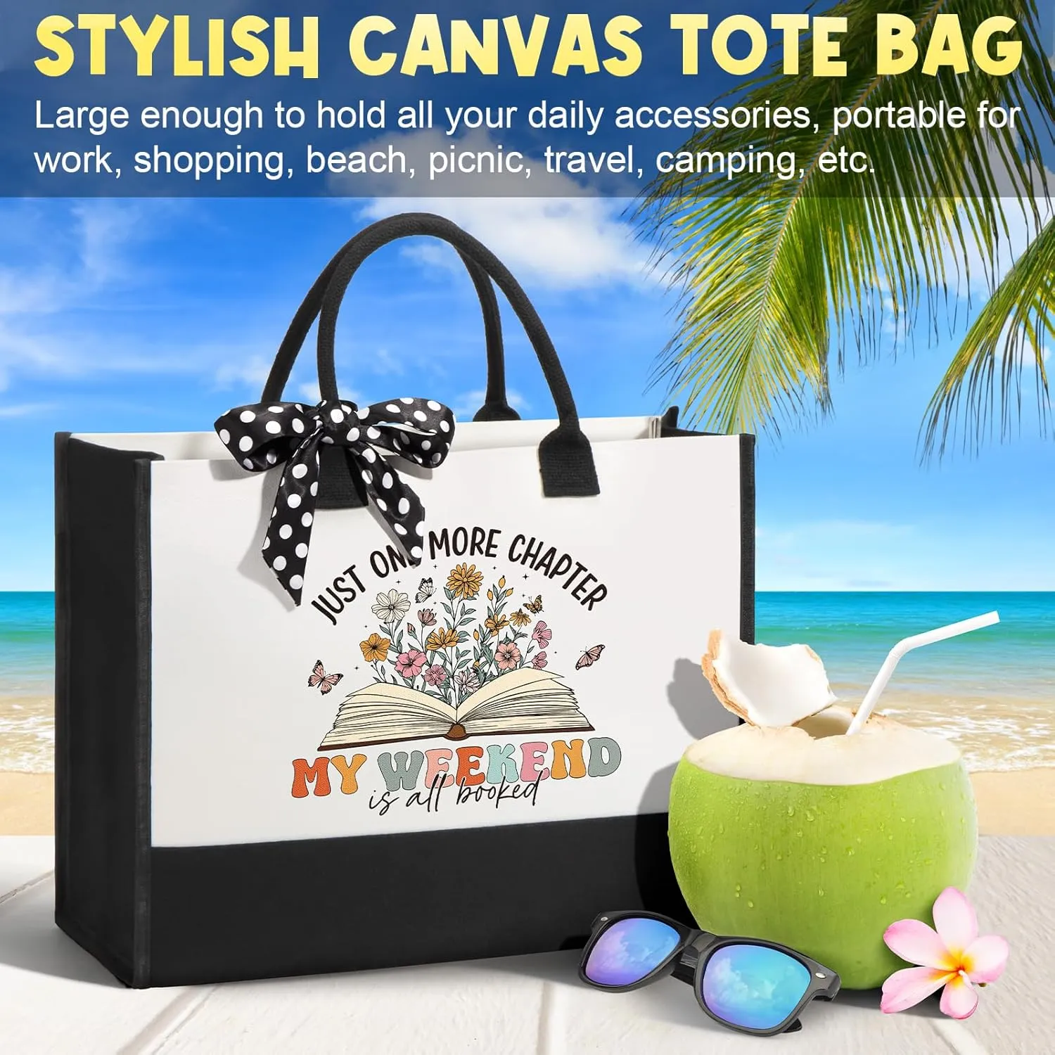 Book Lovers Gifts for Women Bookish Gifts, Reading Gifts for Readers Book Club Gifts Book Themed Gifts, Christmas Birthday Gifts for Book Lovers Women Friends Bookworms Librarian Teacher with Tote Bag