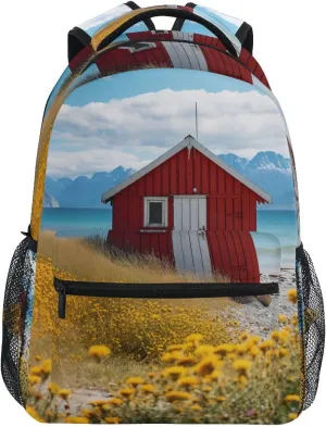 Bookbags Laptop Backpack for High School Adult Cottage Travel College Teens Student Casual Shoulder Daypack
