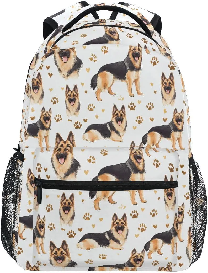 Bookbags Laptop Backpack for High School Bag Boys Girls German Shepherd Paw Travel College Teens Student Casual Shoulder Daypack