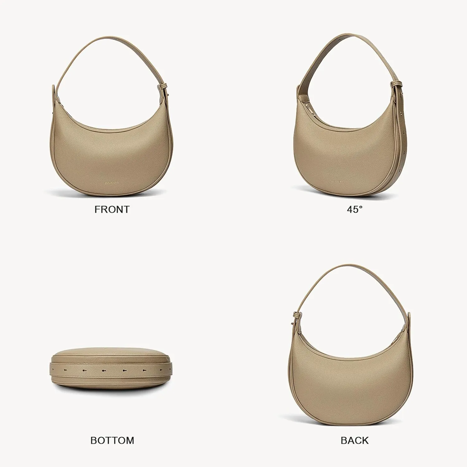 BOSTANTEN Crescent Shoulder Bag for Women Trendy Crossbody Hobo Purse Vegan Leather Clutch Handbag Adjustable Strap